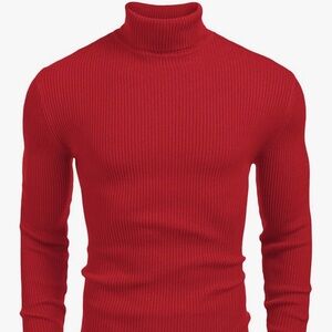 Men’s Red Turtle Neck Sweater Size Medium